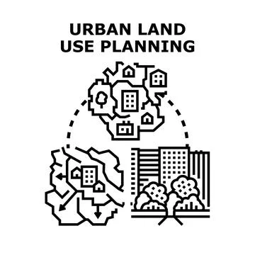 Urban land use planning for future city development Stock Illustration