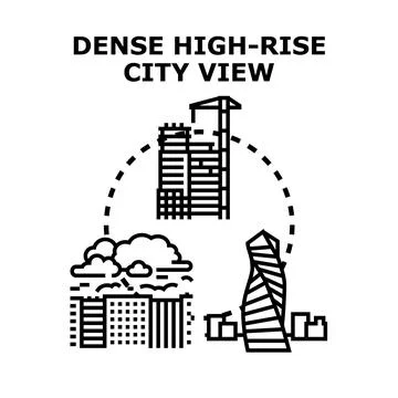 Urban landscape developing, modern city planning architecture Ilustração Stock