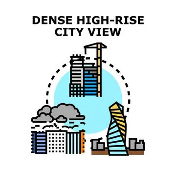 Urban landscape developing, modern city planning architecture 库存插图