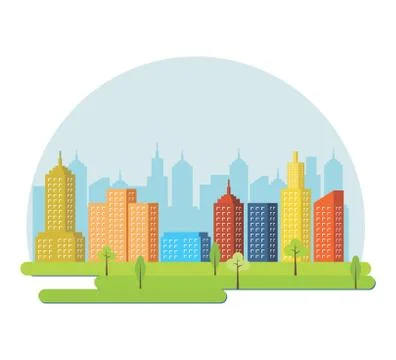 Urban landscape, Modern City scape, Cityscape Stock Illustration