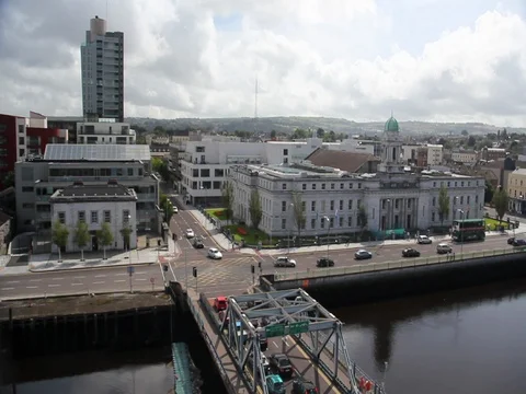Urban landscape with skyscraper Stock Footage 79509185