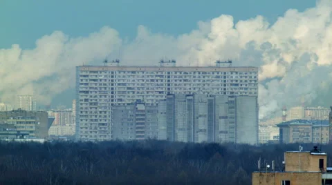 Urban landscape with smoke Stock Footage 47931848