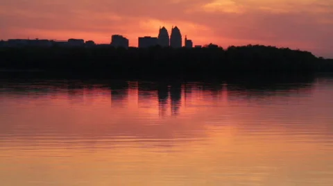 Urban landscape with sunset 스톡 동영상 732388
