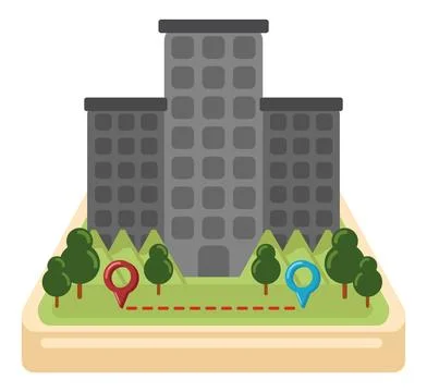 Urban location pointers Stock Illustration