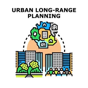 Urban long range plan developing city growth strategy Ilustración de archivo