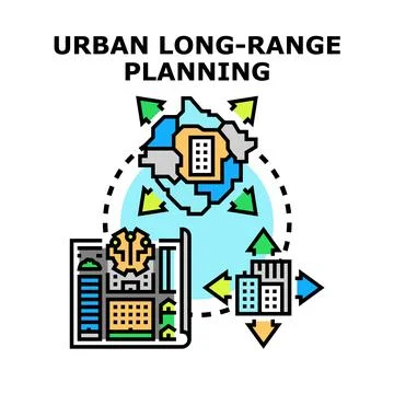 Urban long range planning concept vector illustration 库存插图