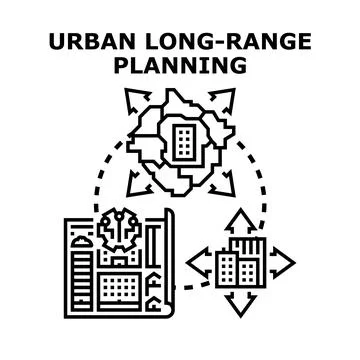 Urban long range planning concept vector illustration 库存插图