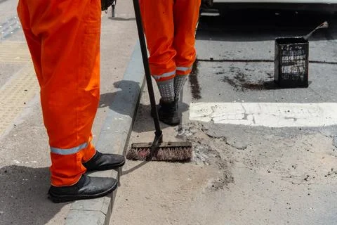 Urban maintenance workers Stock-Fotos