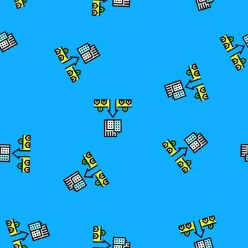 Urban migration arrows vector seamless pattern Stock Illustration
