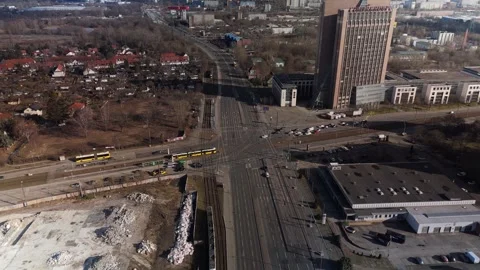 Urban Mobility in Berlin Drone Parallel Flight Along Road, Germany 4K Stock Footage 329162350