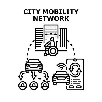 Urban mobility network offering accessible transportation solutions Stock Illustration
