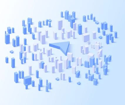 Urban mobility, route optimization, city exploration. Navigation in city 스톡 일러스트