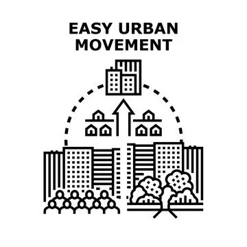 Urban movement development illustration increasing city opportunities Stock Illustration