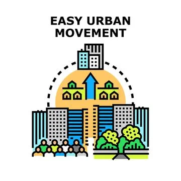 Urban movement development illustration increasing city opportunities Stock Illustration