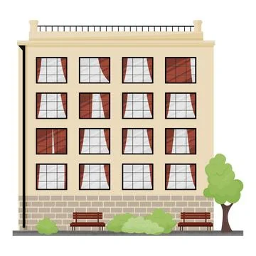 Urban multi-storey building Stock Illustration