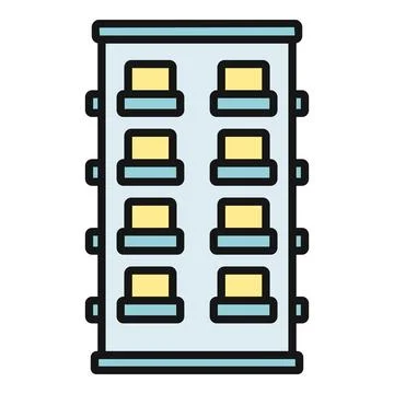 Urban multistory building icon representing architecture city life Ilustración de archivo