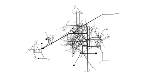 Urban Network Showing Complex City Expansion Development Patterns Stock Footage 319000902