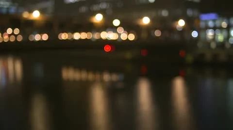 Urban Night River Bridge with elevated train Stockbeeldmateriaal 10843130