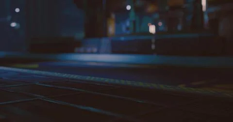 Urban nightscape with reflections and shadows in an industrial area Stock Illustration