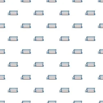 Urban park bench seamless pattern white background 스톡 일러스트