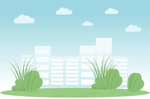 Urban park flat color vector illustration Ilustração Stock