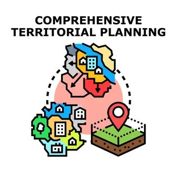Urban planning and territorial development concept illustration Stock Illustration