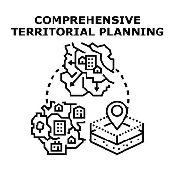 Urban planning and territorial development concept illustration Stock Illustration