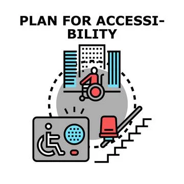 Urban planning creating accessible environments for people Stock Illustration