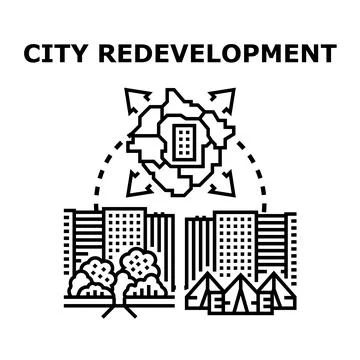 Urban planning development for city infrastructure improvement Ilustración de archivo