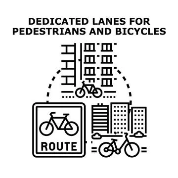 Urban planning promoting active transportation infrastructure Ilustración de archivo
