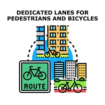 Urban planning promoting active transportation infrastructure Ilustración de archivo