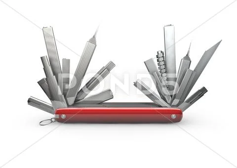 Urban pocket knife Stock Illustration