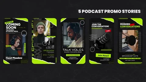 Urban Podcast Promo Stories Stock After Effects