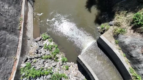 Urban Polluted River Stock Footage 333344100