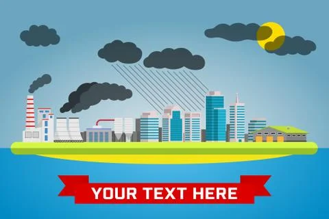 Urban pollution landscape Stock Illustration
