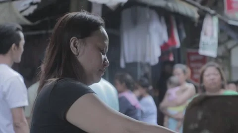 Urban poor community in Sta. Mesa, Manila Stock Footage 230090891