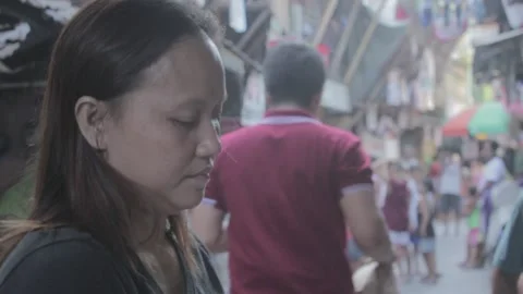 Urban poor community in Sta. Mesa, Manila Stock Footage 230090917