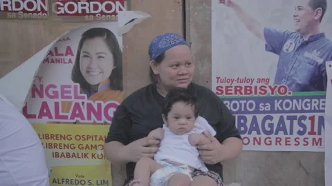 Urban poor community in Sta. Mesa, Manila Stock Footage 230090961