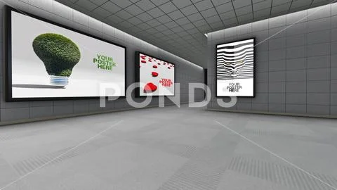 Urban Poster  Billboard Mock-ups - Underground passage edition PSD Template