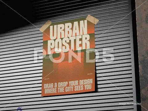 Urban Poster Mockup - Wall Display PSD Template