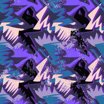 Urban psychedelic abstract vector pattern Stock Illustration