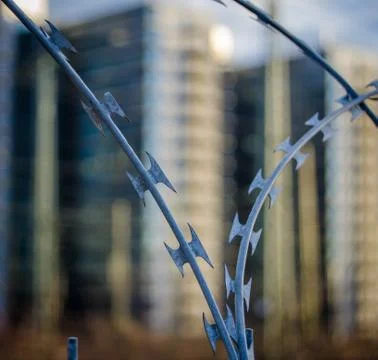 Urban razor wire Stock Photos