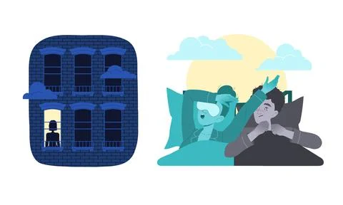Urban Reflections A Deep Exploration of the Night and Day in the Vibrant Life of Ilustración de archivo