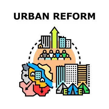 Urban reform planning community development vector illustration 库存插图