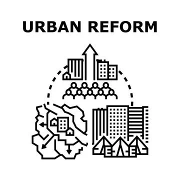 Urban reform planning community development vector illustration 库存插图
