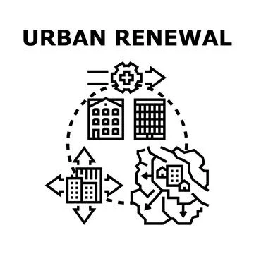 Urban renewal developing city infrastructure project planning イラスト素材