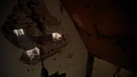 Urban Renovation Currently, demolition is in progress utilizing various tools Vídeo Stock 313844757