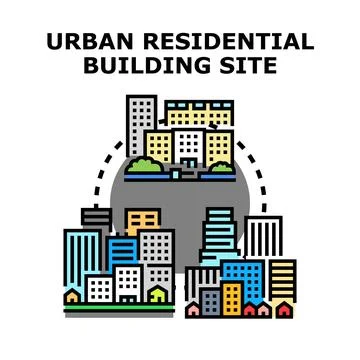 Urban residential area planning constructing new homes Ilustración de archivo