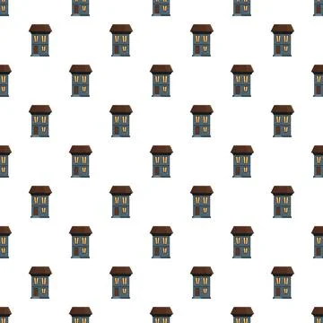 Urban residential building pattern on white background Stock Illustration