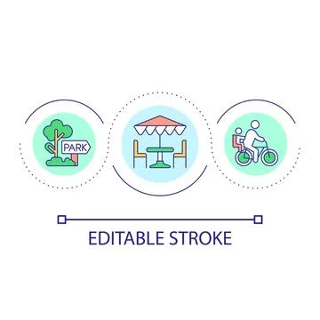 Urban rest and activity loop concept icon Stock Illustration